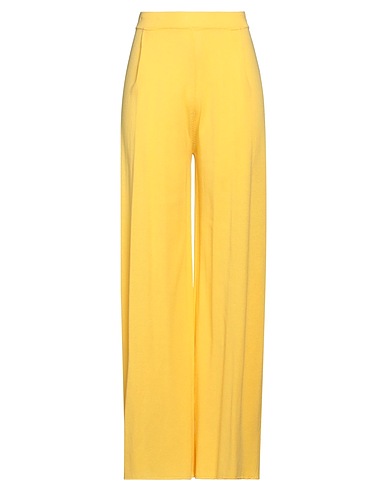 AKEP Casual trouser Yellow 88% Viscose, 12% Polyester