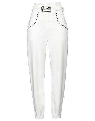 GAëLLE Paris Casual pants BIANCO 100% Cotton