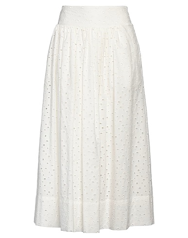SEMICOUTURE Midi skirt White 96% Cotton, 4% Polyester