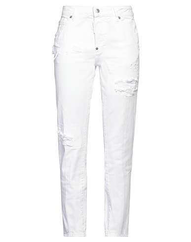 DSQUARED2 Denim trousers White 100% Cotton