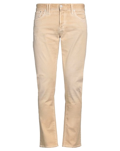 CYCLE Denim trousers Beige 98% Cotton, 2% Elastane