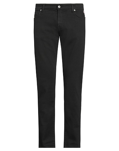 ROŸ ROGER'S Denim pants Black 99% Cotton, 1% Elastane
