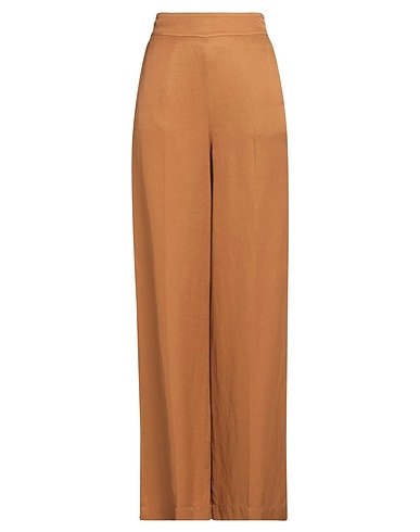 ALESSIA SANTI Casual trouser Brown 77% Viscose, 23% Linen