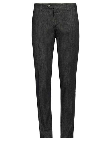 ROŸ ROGER'S Denim pants Black 97% Cotton, 3% Elastane