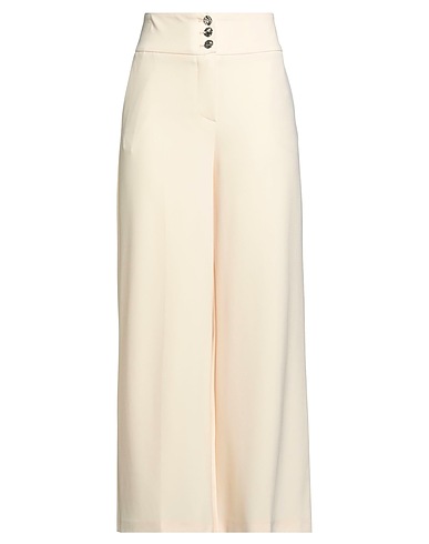 SIMONA CORSELLINI Casual trouser Cream 94% Polyester, 6% Elastane
