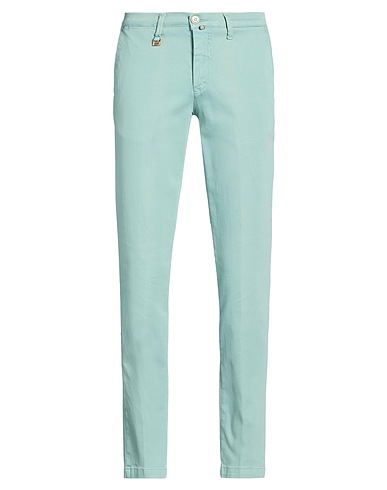 BARBATI Casual trouser Light green 98% Cotton, 2% Elastane