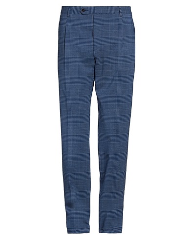 MANUEL RITZ Casual trouser Blue 76% Virgin Wool, 23% Polyester, 1% Elastane