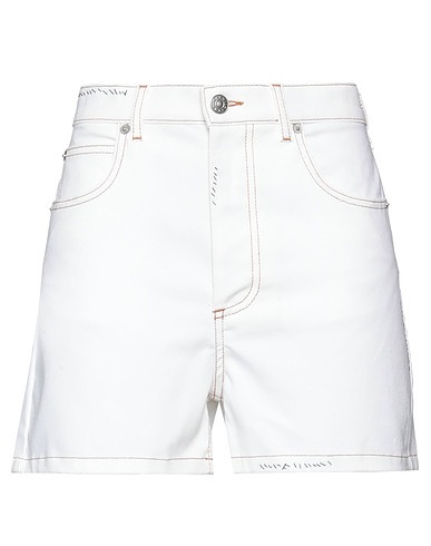 MARNI Denim shorts White 98% Cotton, 2% Elastane, Cow leather
