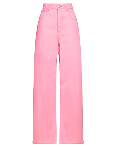 MARNI Denim trousers Pink 98% Cotton, 2% Elastane, Cow leather