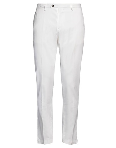 DEVORE INCIPIT Casual trouser Off white 93% Cotton, 6% Silk, 1% Elastane