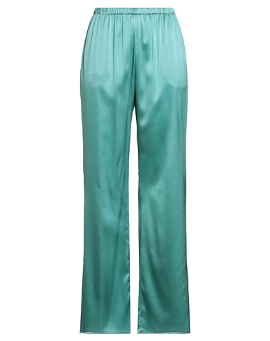 PUROTATTO Casual pants Turquoise 92% Silk, 8% Elastane