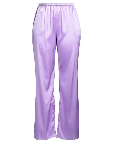 PUROTATTO Casual pants Mauve 92% Silk, 8% Elastane