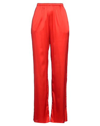 PUROTATTO Casual trouser Tomato red 92% Silk, 8% Elastane