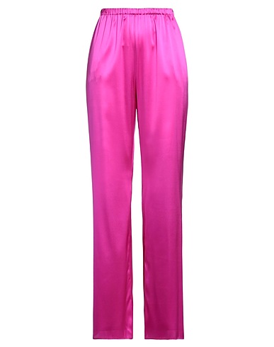 PUROTATTO Casual trouser Purple 92% Silk, 8% Elastane