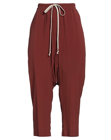 RICK OWENS Casual trouser Rust 64% Acetate, 36% Silk