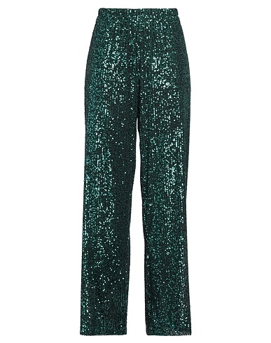 SEDUCTIVE Casual trouser Emerald green 95% Polyester, 5% Elastane