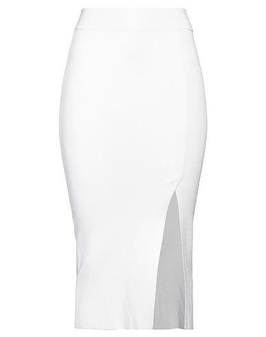 KONTATTO Midi skirt White 69% Viscose, 29% Acrylic, 2% Elastane