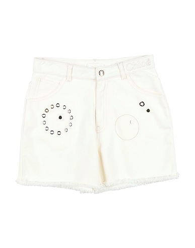 CHLOÉ Denim shorts Ivory 100% Cotton