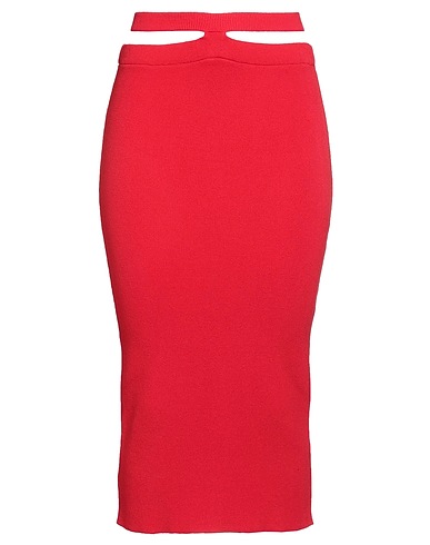 VICOLO Midi skirt Red 70% Viscose, 30% Polyester