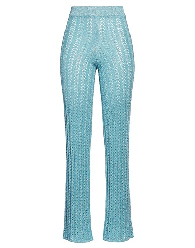KONTATTO Casual pants Sky blue 80% Viscose, 20% Metallic Polyester