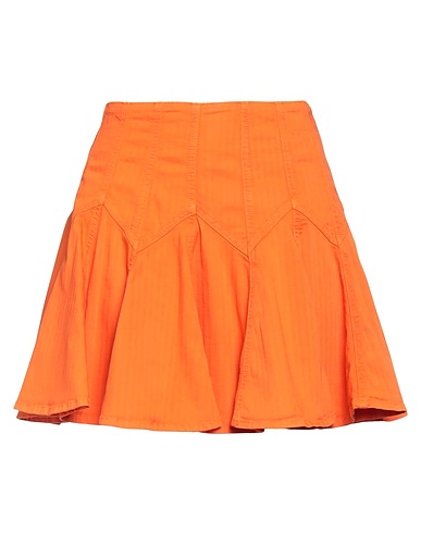 SEMICOUTURE Mini skirt Orange 97% Cotton, 3% Elastane