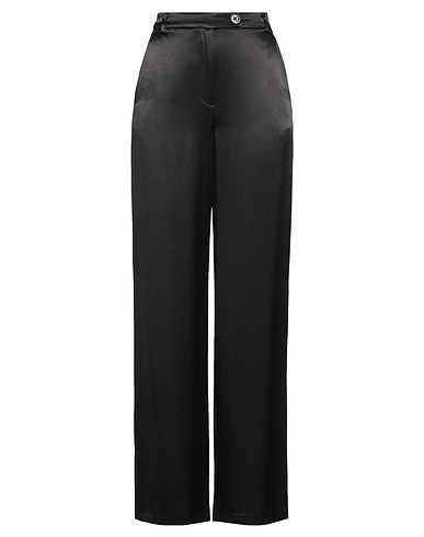 SOLOTRE Casual trouser Black 100% Viscose, Acetate