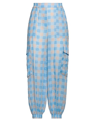 SEMICOUTURE Casual trouser Sky blue 100% Ramie