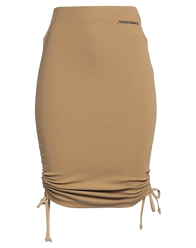 HINNOMINATE Gonna midi Khaki 97% Cotone, 3% Elastan