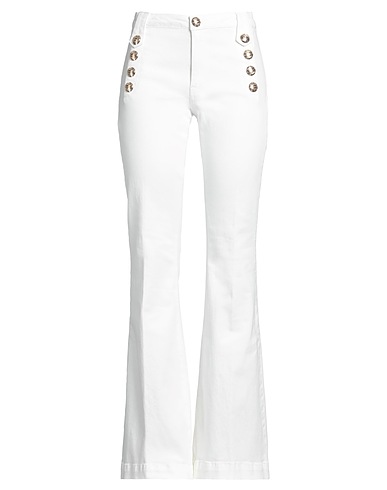 GAëLLE Paris パンツ ホワイト コットン 98% / ポリウレタン 2%