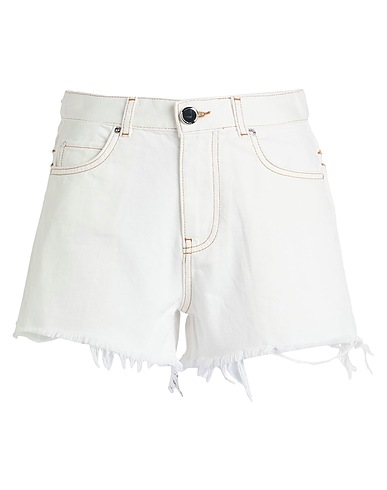 PINKO Short en jean Ivoire 100% Coton, Polyester