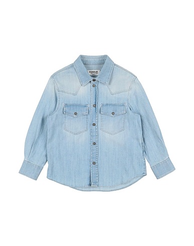 DONDUP Camicia di jeans Blu 98% Cotone, 2% Elastan