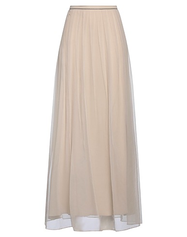 BRUNELLO CUCINELLI Maxi Skirts Beige 100% Silk, Ecobrass
