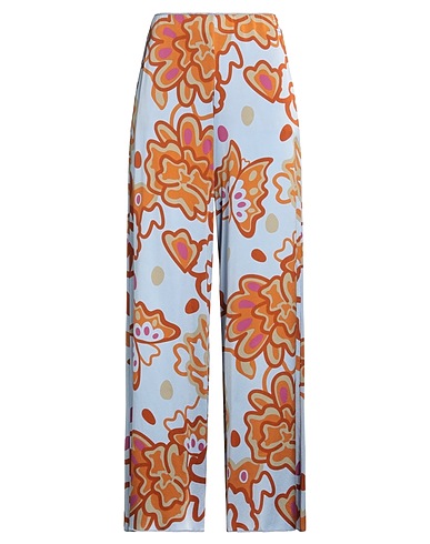 PAOLA BELLANDI Casual trouser Sky blue 93% Silk, 7% Elastane