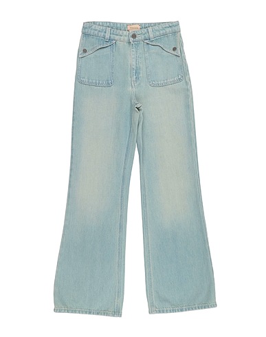 GUCCI Denim trousers Blue 100% Cotton, Calfskin