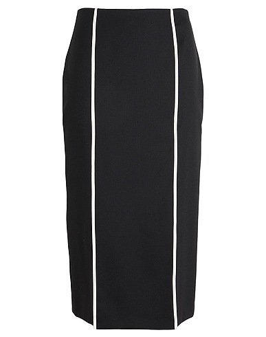 BOSS Midi skirt Black 60% Wool, 38% Polyester, 2% Elastane