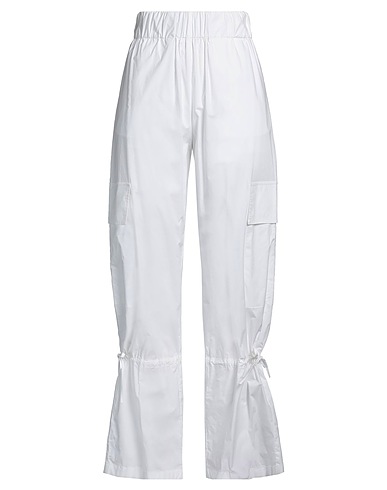 ERIKA CAVALLINI Casual trouser White 97% Cotton, 3% Elastane