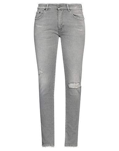 PT Torino Denim trousers Grey 99% Cotton, 1% Elastane