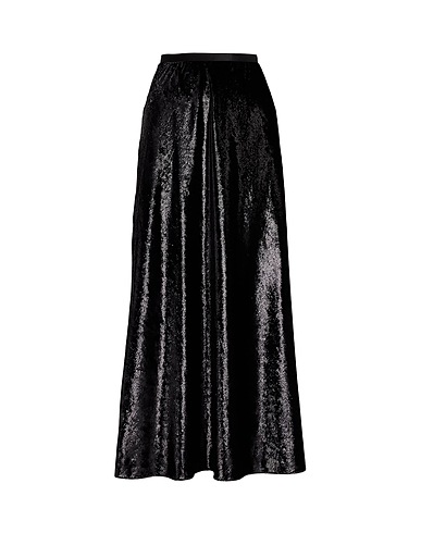 POLO RALPH LAUREN Midi skirt BIAS-CUT METALLIC VELVET MERMAID SKIRT
 Black 65% Recycled polyester, 35% Polyester