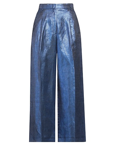 MALÌPARMI Pantalone Blu navy 44% Viscosa, 43% Lino, 13% Poliestere