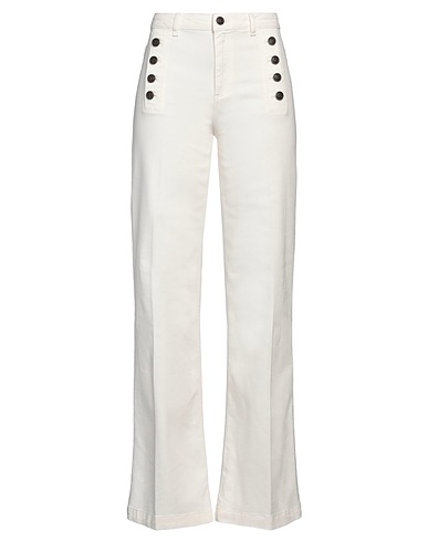 TWINSET Denim trousers White 98% Cotton, 2% Elastane