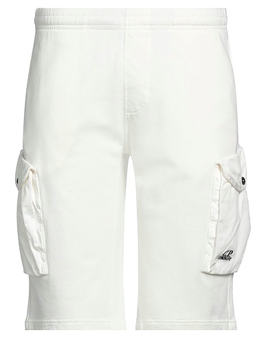 C.P. COMPANY Shorts & Bermuda Off white 100% Cotton, Elastane