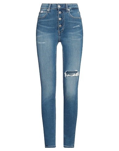 CALVIN KLEIN JEANS Denim trousers Blue 79% Cotton, 13% Lyocell, 6% Elastomultiester, 2% Elastane