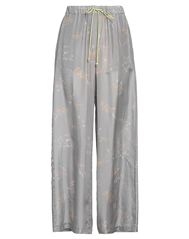 ALYSI Casual pants Light grey 100% Silk