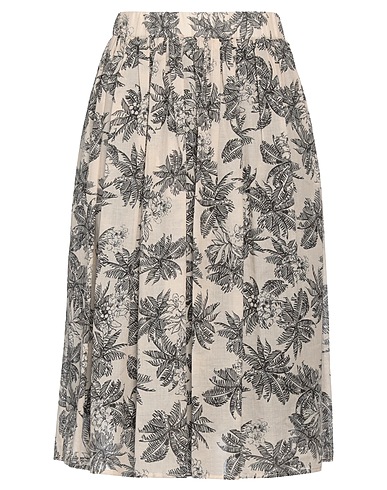 SHIRTAPORTER Midi skirt Beige 70% Cotton, 30% Silk