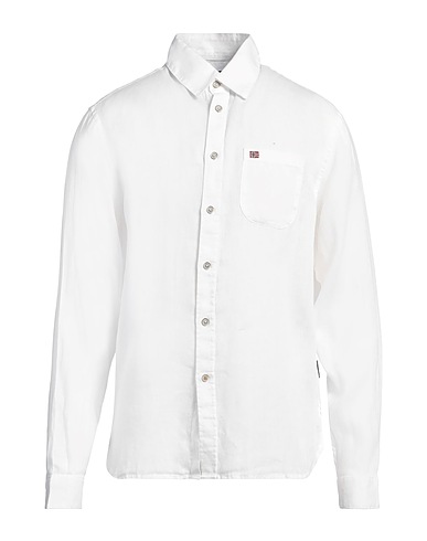 NAPAPIJRI Solid color shirt White 100% Cotton