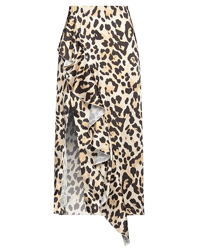 5 PROGRESS Midi skirt Beige 100% Polyester