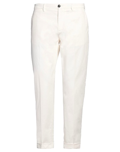 LIU •JO MAN Casual trouser Off white 98% Cotton, 2% Elastane