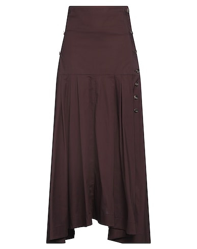 PHILOSOPHY di LORENZO SERAFINI Long skirt Chocolate brown 97% Cotton, 3% Elastane