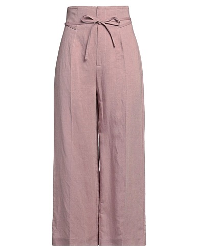 ERIKA CAVALLINI Casual trouser Pink 52% Viscose, 48% Linen