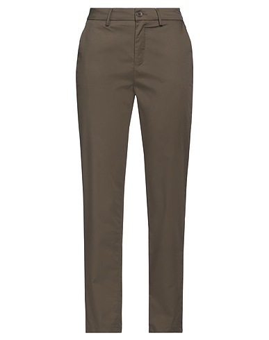 YAN SIMMON Casual trouser Military green 63% Cotton, 32% Polyamide, 5% Elastane